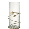 J-LINE - Vase en verre transparent 15x15x40 cm