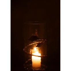 J-LINE - Vase en verre transparent 12.5x12.5x25 cm