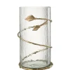 J-LINE - Vase en verre transparent 17.5x17.5x34 cm