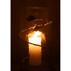 J-LINE - Vase en verre transparent 17.5x17.5x34 cm