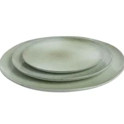 JOLIPA - Lot 6 assiettes eclaboussures menthe large 3x34cm