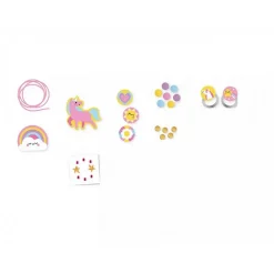 JURATOYS-JANOD - Atelier créatif : 4 bijoux en bois à créer - thème arc-en-ciel et licornes