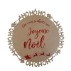 KELPI - Couronne Père Noël "Hohoho - On vous souhaite un Joyeux Noël", D.50 cm
