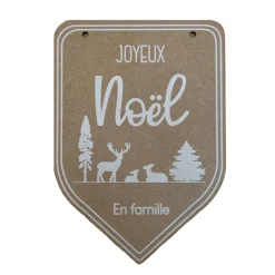 KELPI - Fanion "Joyeux Noël" cerf - L.18 x H.25 cm