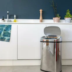 KITCHEN MOVE - Poubelle de cuisine automatique majestic argent acier inoxydable 68l