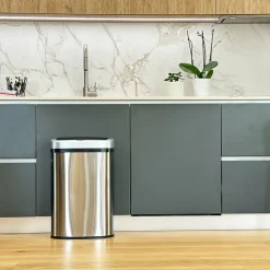 KITCHEN MOVE - Poubelle de cuisine automatique majestic argent acier inoxydable 58 l