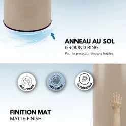 KITCHEN MOVE - Poubelle de cuisine automatique soho taupe acier inoxydable 42 l