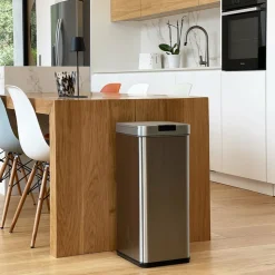 KITCHEN MOVE - Poubelle de cuisine automatique silverlake argent acier inoxydable 60 l