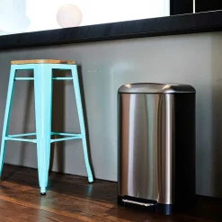 KITCHEN MOVE - Poubelle de cuisine à pédale greenwich argent acier inoxydable 30 l