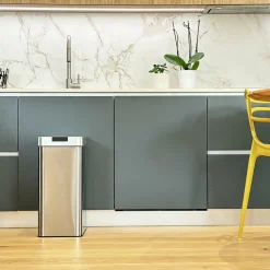 KITCHEN MOVE - Poubelle de cuisine automatique parkside argent acier inoxydable 50 l