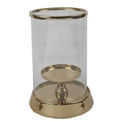 LA GRANDE PRAIRIE - Photophore doré aluminium 24x24x35cm