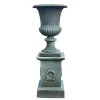 LA GRANDE PRAIRIE - Vase médicis fonte sur socle 45x45x110cm