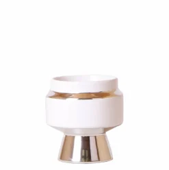 LA GREEN TOUCH - Le chic - pot décoratif en céramique blanche