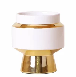 LA GREEN TOUCH - Le chic - pot décoratif blanc avec détails dorés