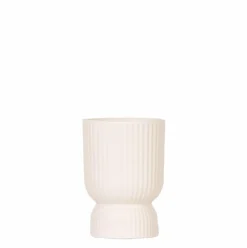 LA GREEN TOUCH - Pot décoratif diabolo travertine