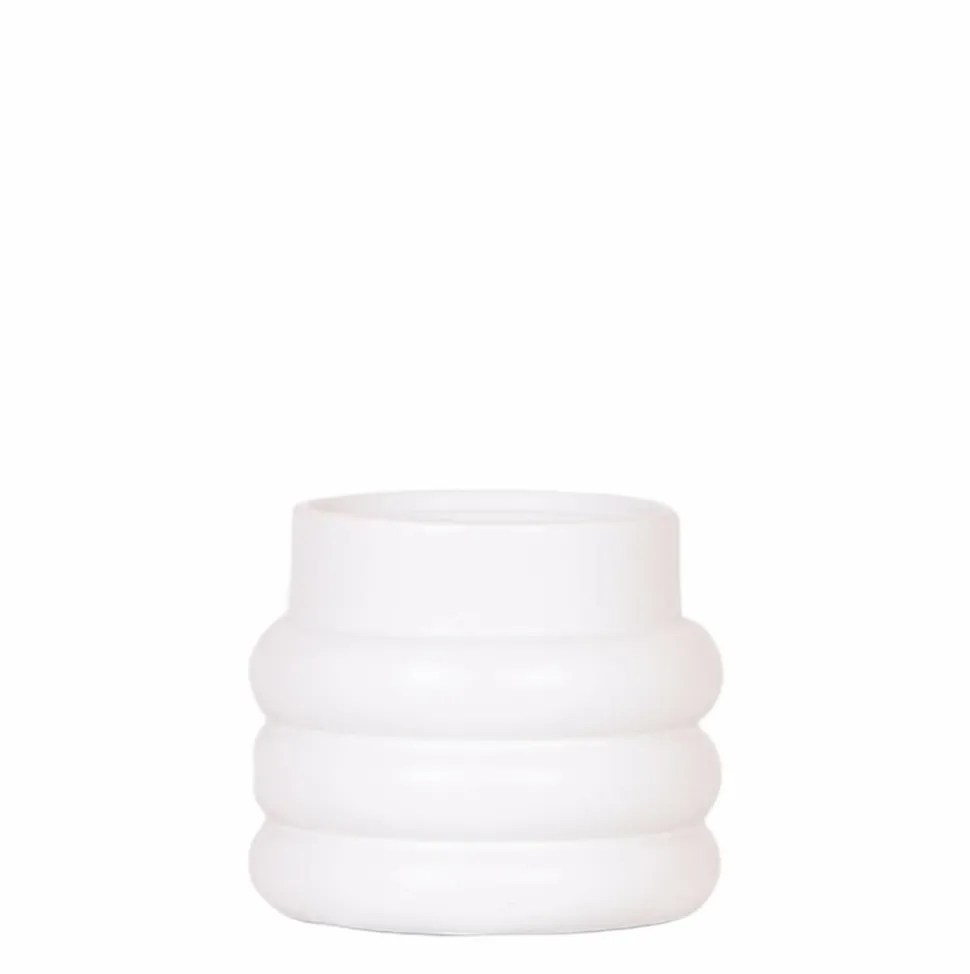 LA GREEN TOUCH - Pot décoratif en céramique bubble blanc