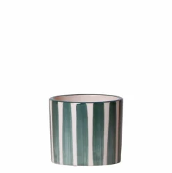 LA GREEN TOUCH - Pot décoratif painted stripe - vert
