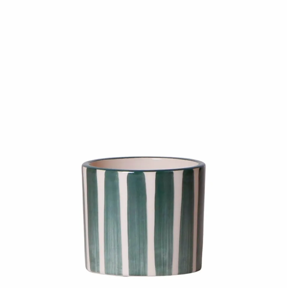 LA GREEN TOUCH - Pot décoratif painted stripe - vert