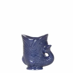 LA GREEN TOUCH - Pot décoratif en céramique fish - bleu