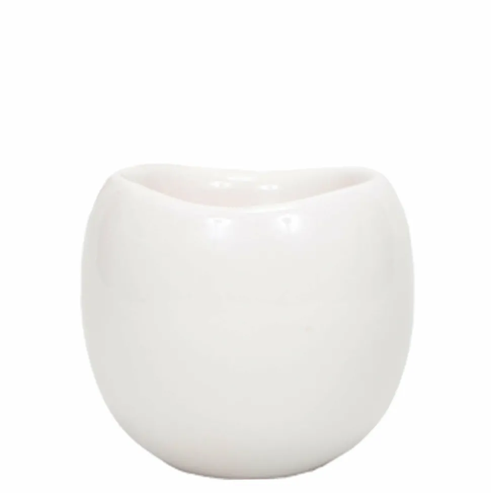 LA GREEN TOUCH - Pot décoratif en céramique blanche