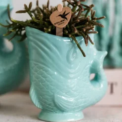 LA GREEN TOUCH - Pot décoratif fish turquoise