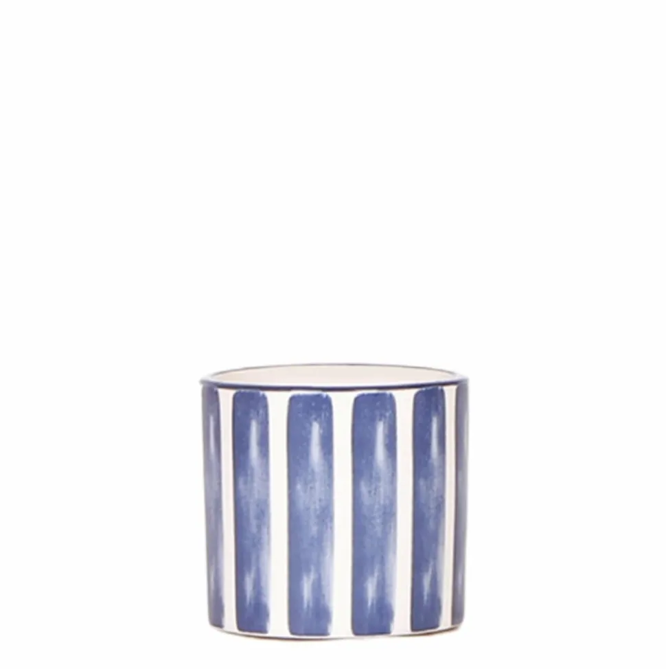 LA GREEN TOUCH - Pot décoratif painted stripe - bleu