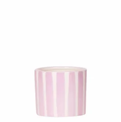 LA GREEN TOUCH - Pot décoratif rayé peint - rose