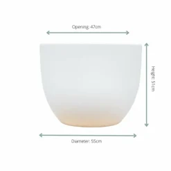 LA GREEN TOUCH - Pot eggy blanc 55cm