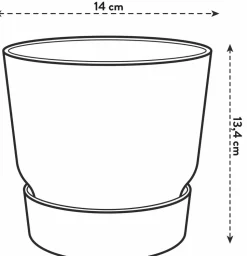 LA GREEN TOUCH - Pot elho greenville rond blanc 14 cm