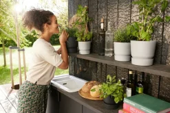 LA GREEN TOUCH - Pot elho greenville rond gris 14 cm