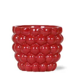 LA GREEN TOUCH - Pot en céramique rouge pour plantes d'intérieur