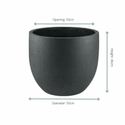 LA GREEN TOUCH - Pot grigio new egg anthracite 55 cm