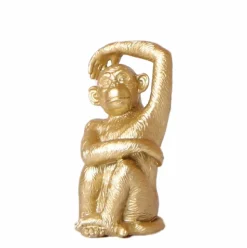 LA GREEN TOUCH - Singe assis or - figurine décorative