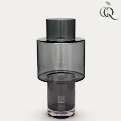 LA GREEN TOUCH - Vase en verre gris - h40cm, ø20cm