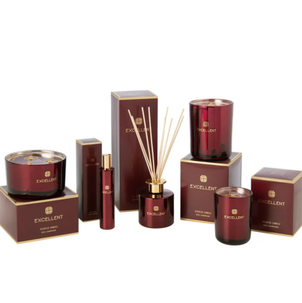 LANA DECO - Bougie parfumée "excellent" 14cm rose champagne rouge