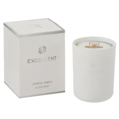 LANA DECO - Bougie parfumée "excellent" 28cm golden honey blanc