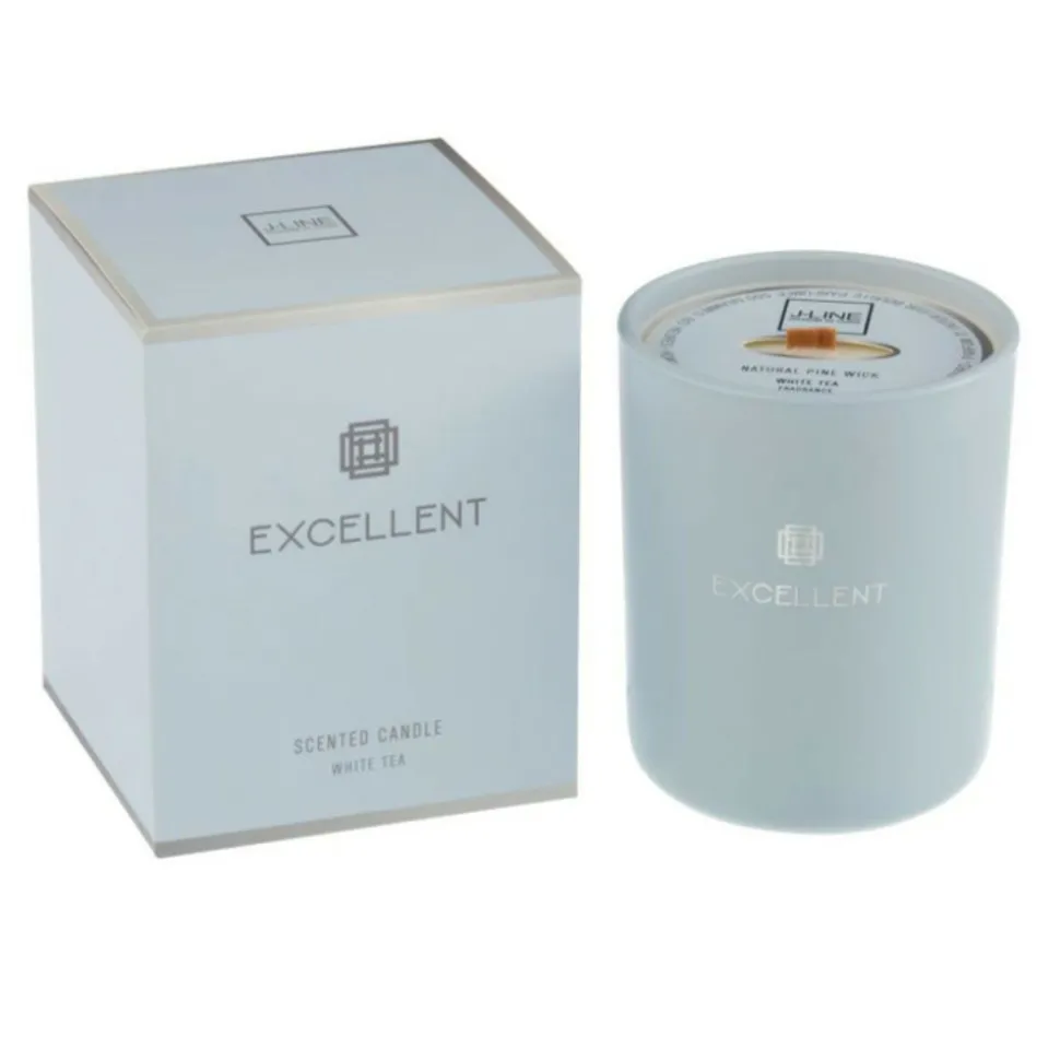 LANA DECO - Bougie parfumée en verre "excellent" 14cm white tea