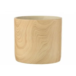 LANA DECO - Cache pot en céramique naturel 21.5x21.5x19.5 cm