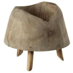 LANA DECO - Cache-pot 3 pieds en bois "valeria" 20cm naturel