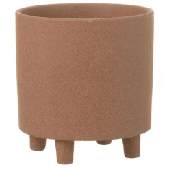 LANA DECO - Cache-pot en céramique "thibault" 21cm marron