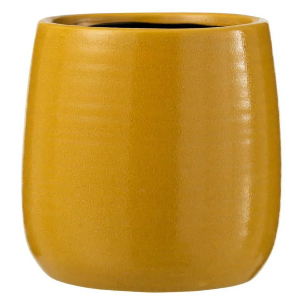 LANA DECO - Cache-pot en céramique "uni" 16cm ocre
