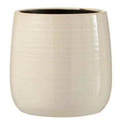 LANA DECO - Cache-pot en céramique "uni" 16cm blanc