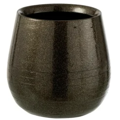 LANA DECO - Cache-pot en céramique "brillant" 20cm vert
