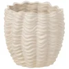 LANA DECO - Cache-pot en céramique "coquillage" 22cm beige