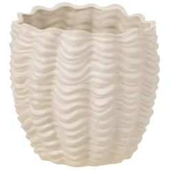 LANA DECO - Cache-pot en céramique "coquillage" 22cm beige