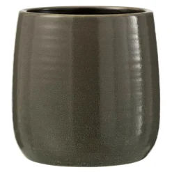 LANA DECO - Cache-pot en céramique "uni" 16cm gris