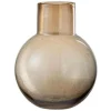 LANA DECO - Vase boule design en verre "goulot" 29cm marron