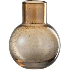 LANA DECO - Vase boule design en verre "goulot" 19cm marron
