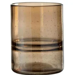 LANA DECO - Vase cylindrique design "nervures" 19cm ambre