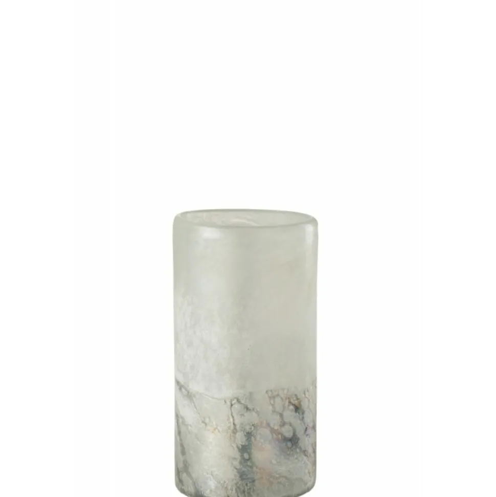 LANA DECO - Vase cylindrique design "scavo" 23cm gris